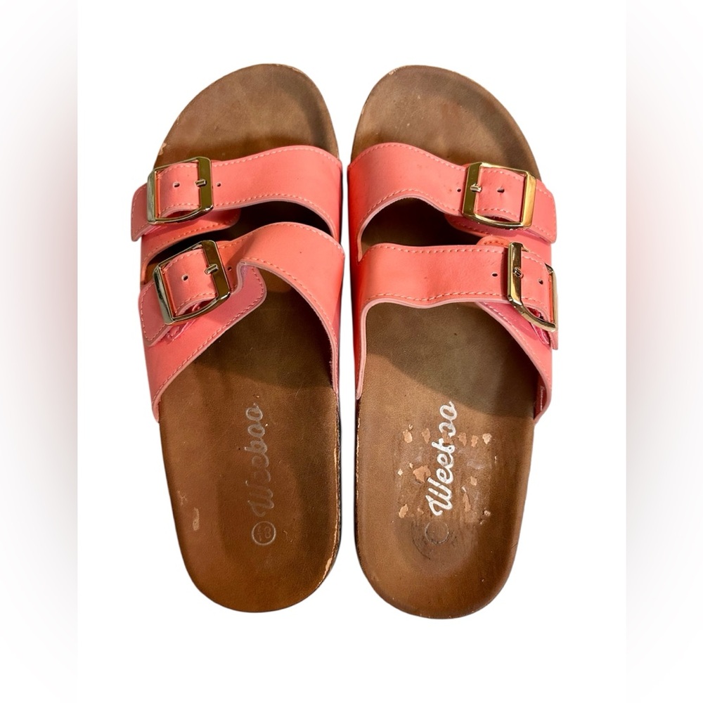 Weeboo Sandals Summer Adjustable Strap Platform Slip-on Flats Sz. 8.5